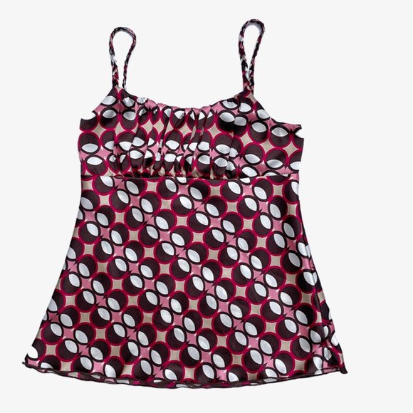70s Mod Print Silky Cami - Picture 1 of 4